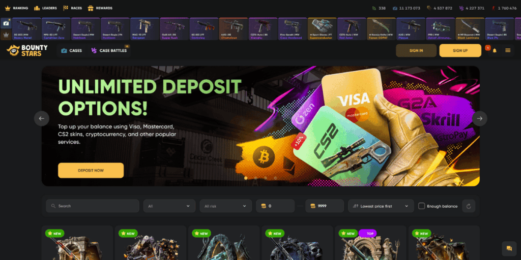 Bountystars Homepage