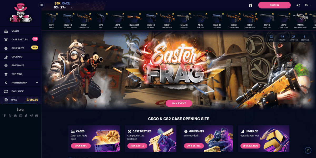 Daddyskins Homepage