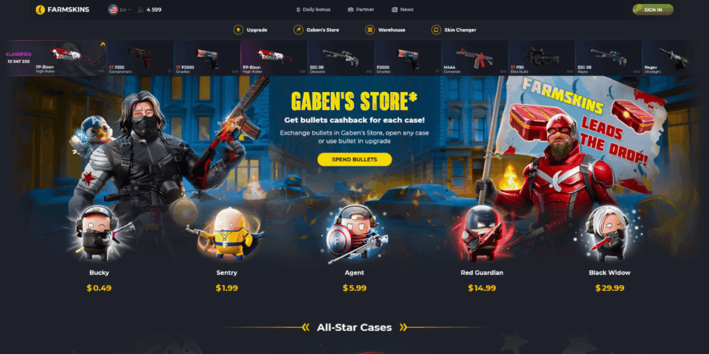 FarmSkins Homepage