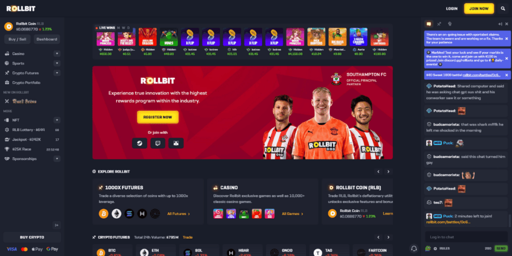 Rollbit Homepage