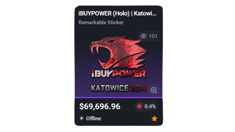 CS2 Sticker iBuyPower Holo Katowice 2014 offer on csgofloat for over 69.00$